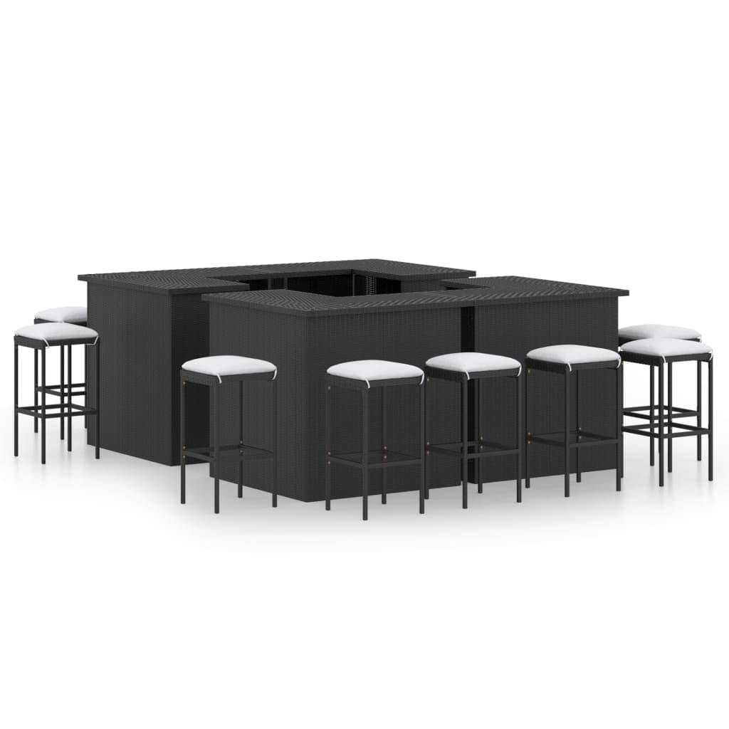 Trädgårdsbar Med Dynor 8 Delar Konstrotting