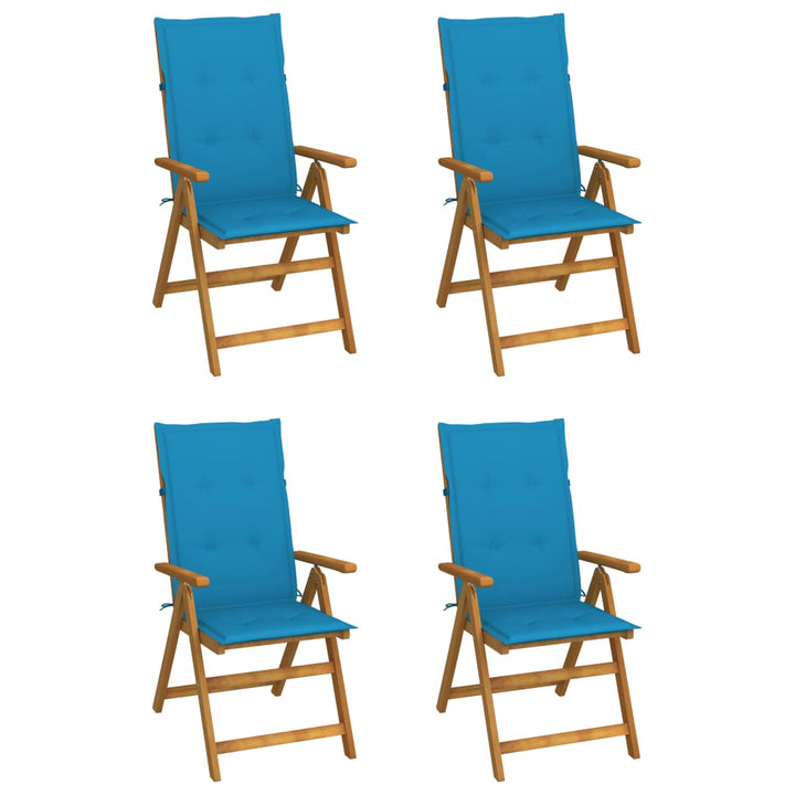 Hopfällbara Stolar Med Dynor 8 St Massivt Akaciaträ