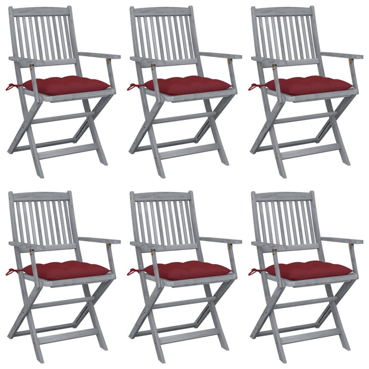 Hopfällbara Stolar 2 St Med Dynor I Massivt Akaciaträ