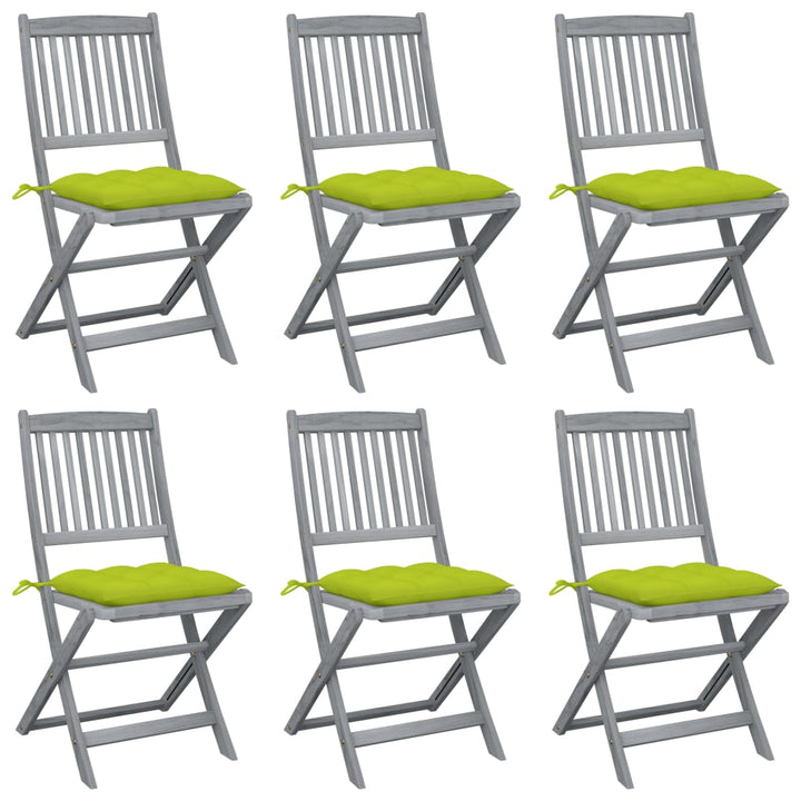 Hopfällbara Stolar 8 St Med Dynor I Massivt Akaciaträ