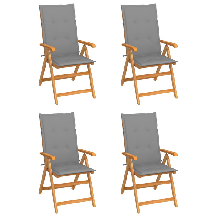 Hopfällbara Stolar 2 St Rödrutiga Dynor Massiv Teak