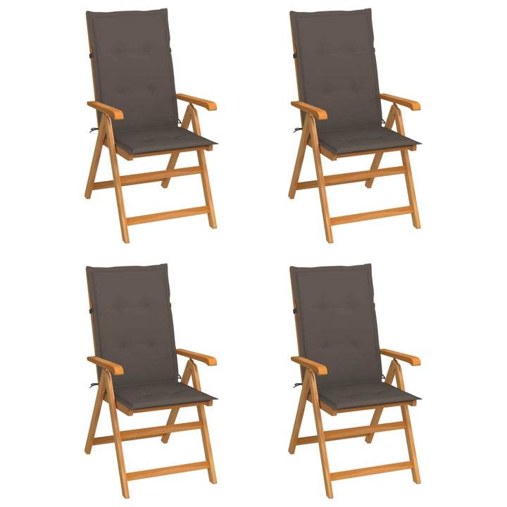 Hopfällbara Stolar 2 St Rödrutiga Dynor Massiv Teak