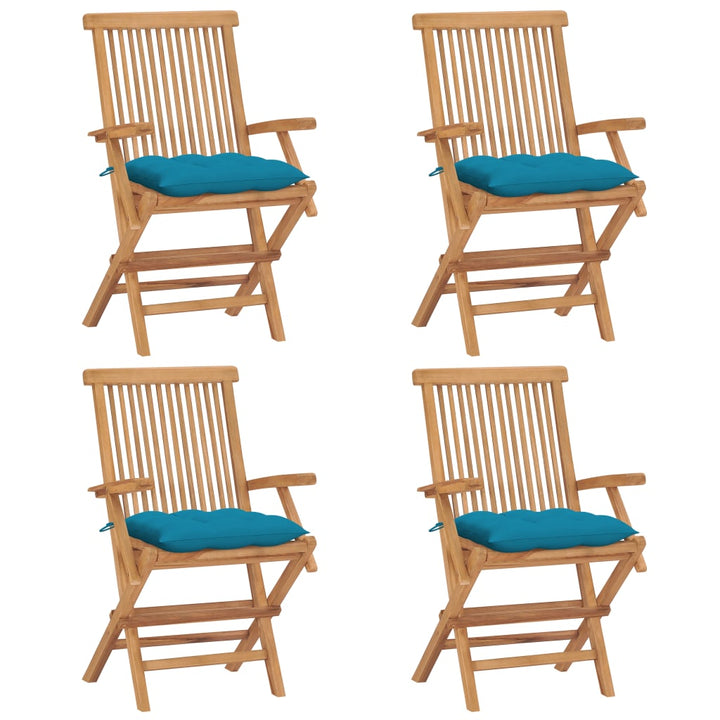 Trädgårdsstolar Med A Dynor 4 St Massiv Teak