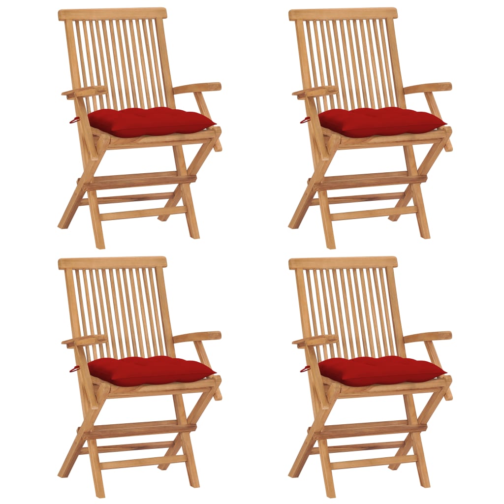 Trädgårdsstolar Med A Dynor 4 St Massiv Teak