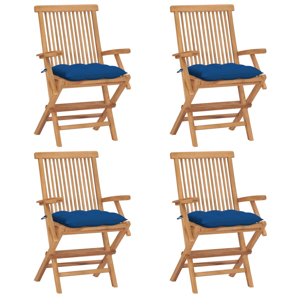 Trädgårdsstolar Med A Dynor 4 St Massiv Teak