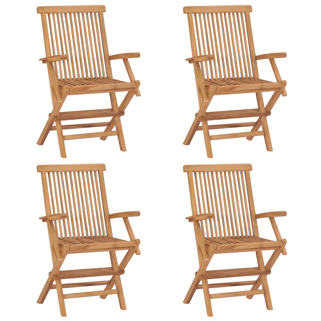 Trädgårdsstolar Med A Dynor 4 St Massiv Teak