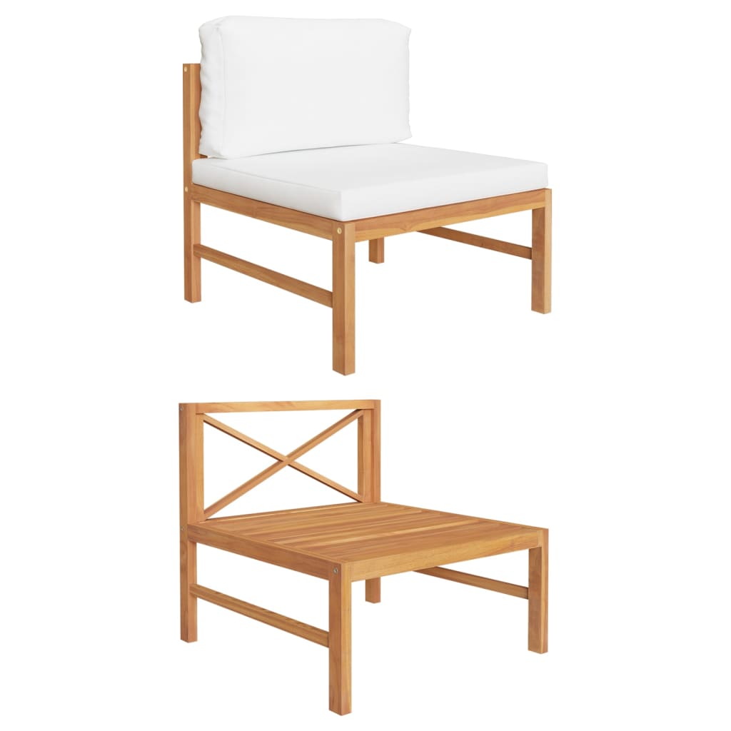 Loungegrupp För Trädgården Med A Dynor 3 Delar Teak