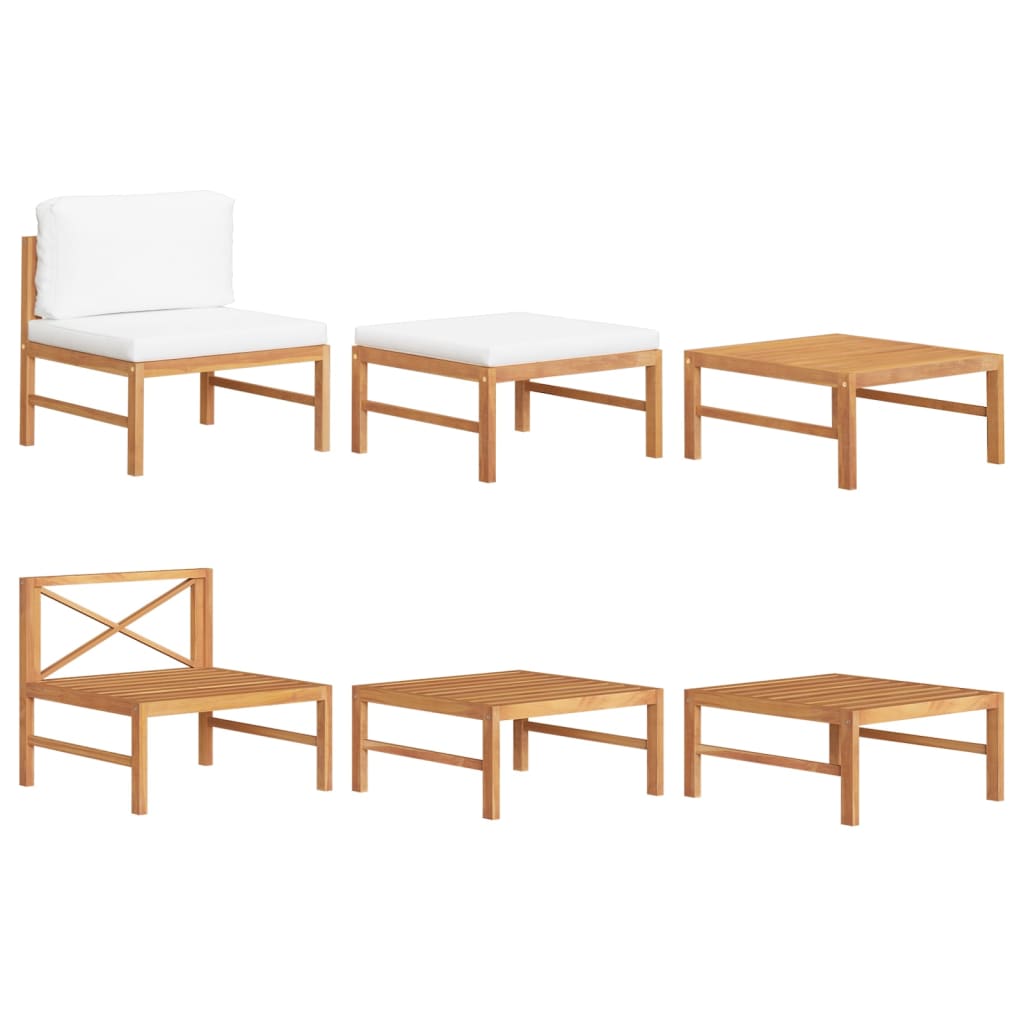 Loungegrupp För Trädgården Med A Dynor 3 Delar Teak