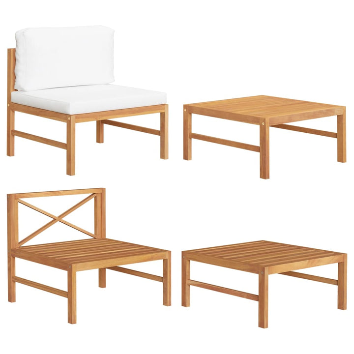 Loungegrupp För Trädgården Med A Dynor 3 Delar Teak
