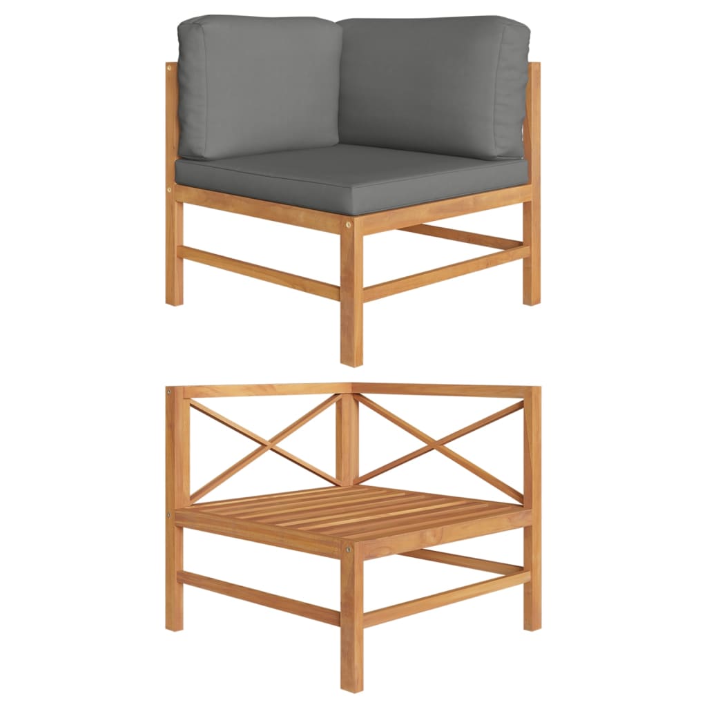 Loungegrupp För Trädgården Med A Dynor 3 Delar Teak