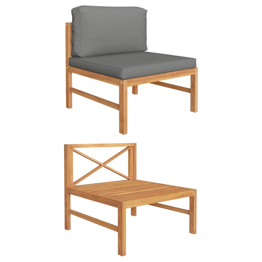 Loungegrupp För Trädgården Med A Dynor 3 Delar Teak