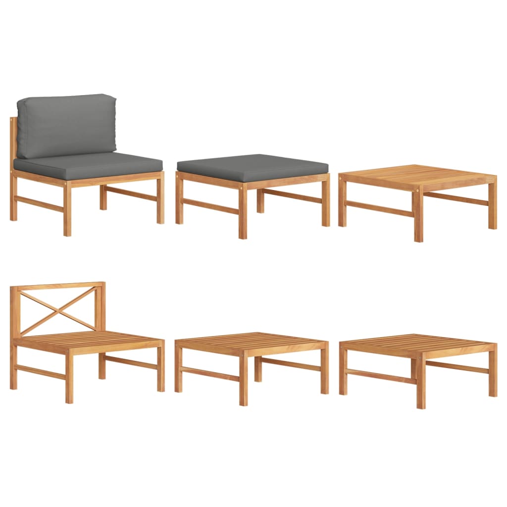 Loungegrupp För Trädgården Med A Dynor 3 Delar Teak
