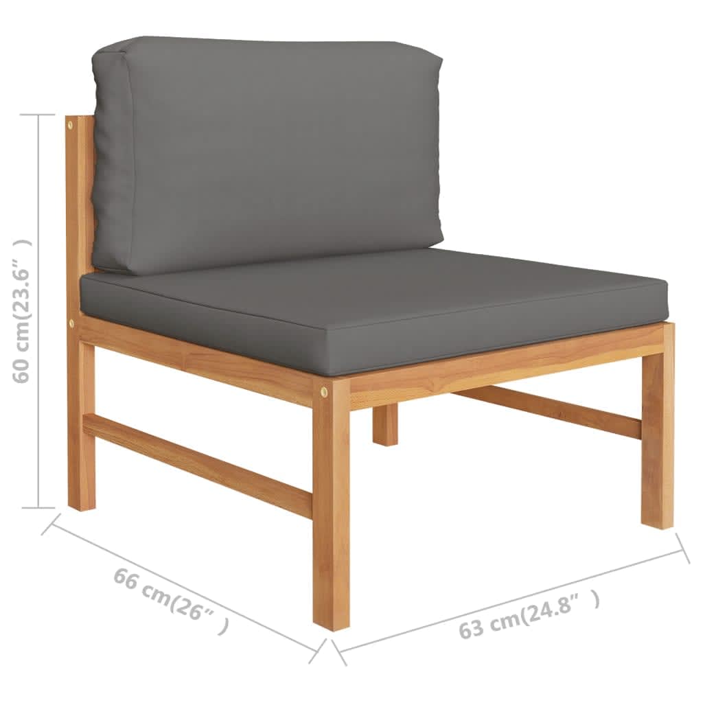 Loungegrupp För Trädgården Med A Dynor 3 Delar Teak