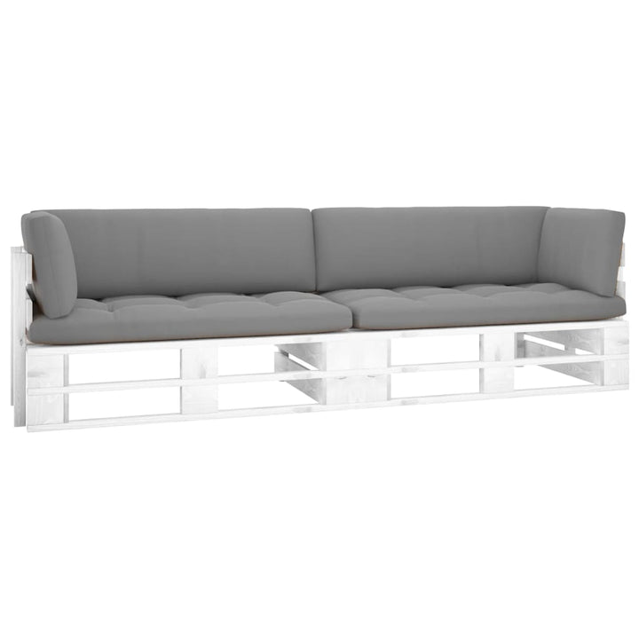 Pallsoffa 2-Sits Med Dynor Impregnerad Furu