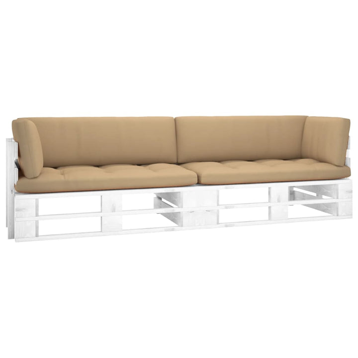 Pallsoffa 2-Sits Med Dynor Impregnerad Furu