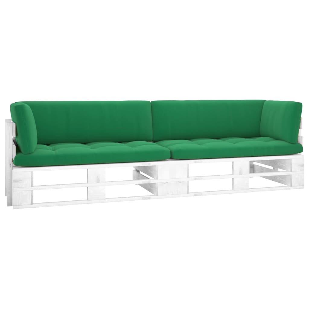 Pallsoffa 2-Sits Med Dynor Impregnerad Furu