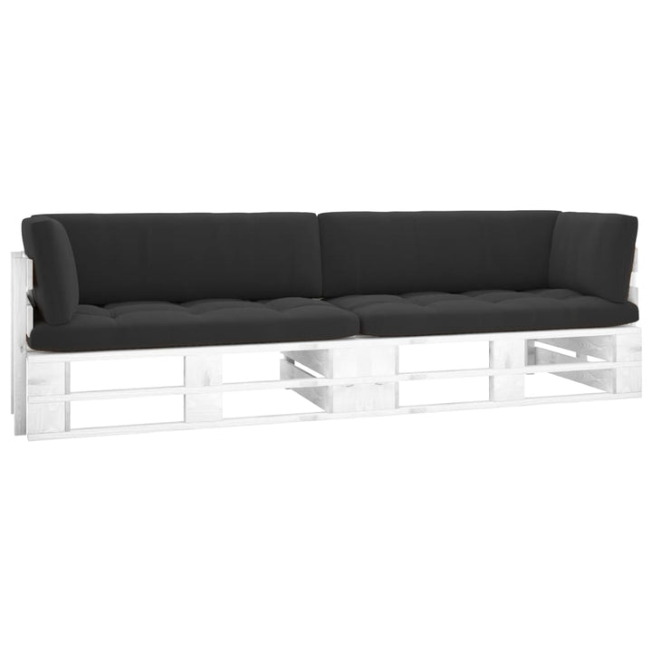 Pallsoffa 2-Sits Med Dynor Impregnerad Furu