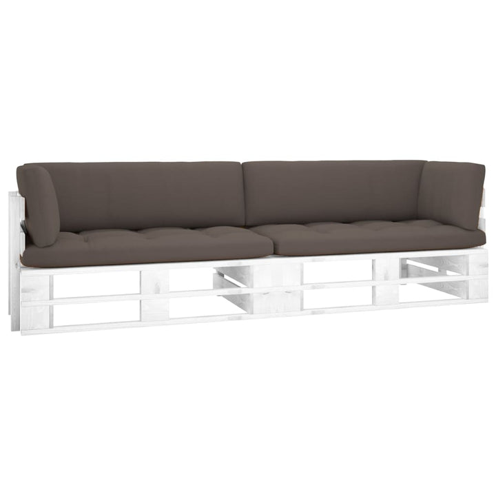 Pallsoffa 2-Sits Med Dynor Impregnerad Furu