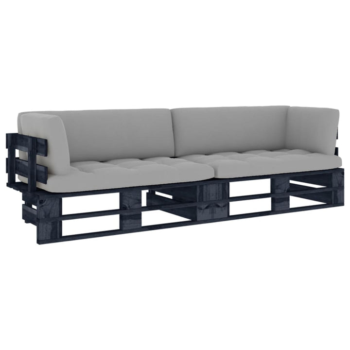 Pallsoffa 2-Sits Med Dynor Impregnerad Furu