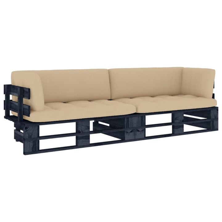 Pallsoffa 2-Sits Med Dynor Impregnerad Furu