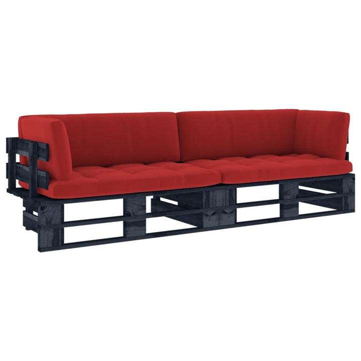 Pallsoffa 2-Sits Med Dynor Impregnerad Furu