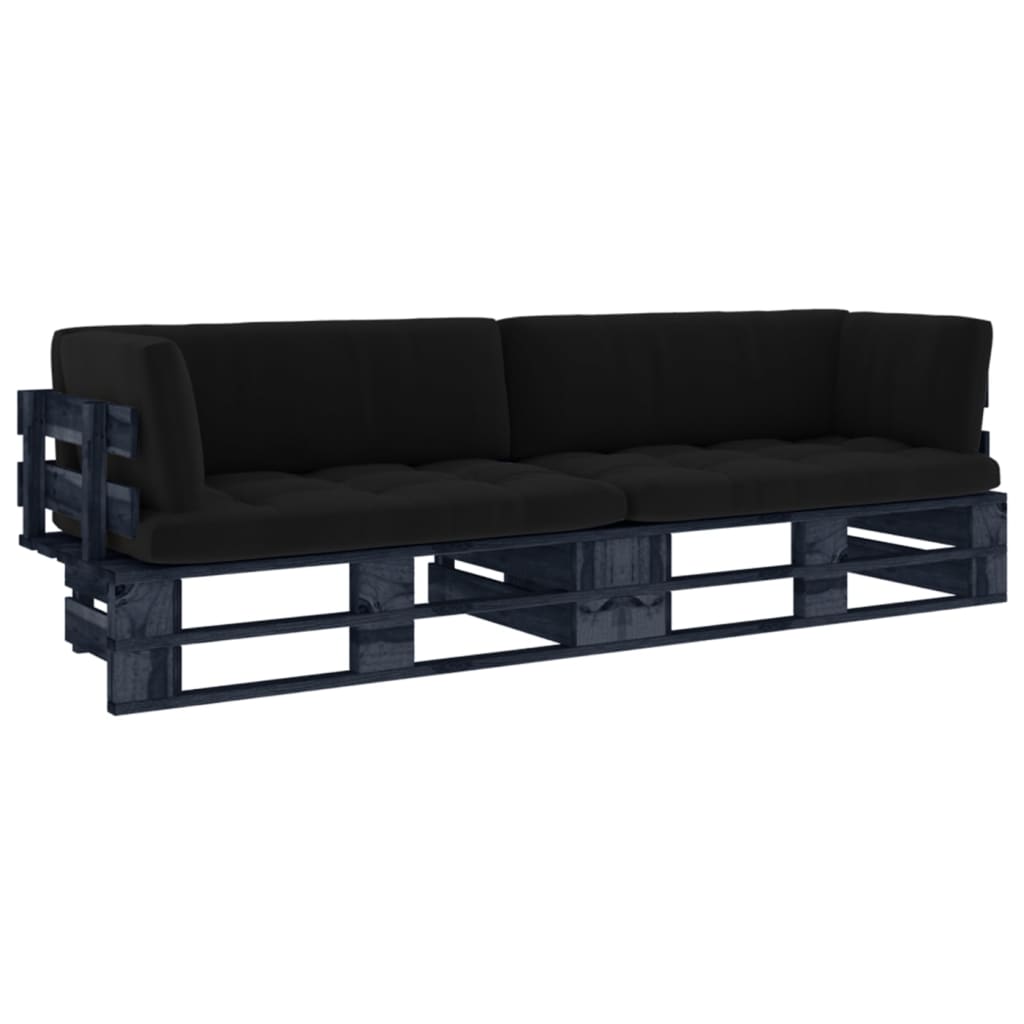 Pallsoffa 2-Sits Med Dynor Impregnerad Furu