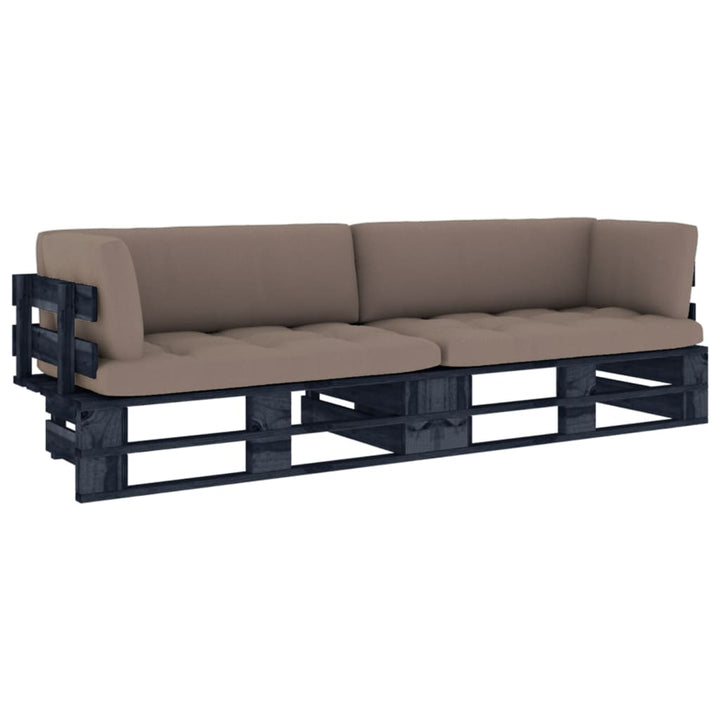 Pallsoffa 2-Sits Med Dynor Impregnerad Furu