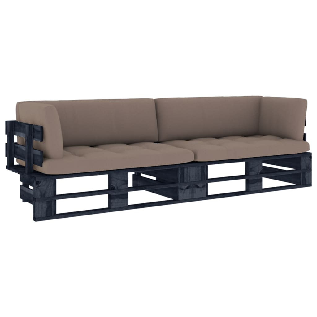 Pallsoffa 2-Sits Med Dynor Impregnerad Furu