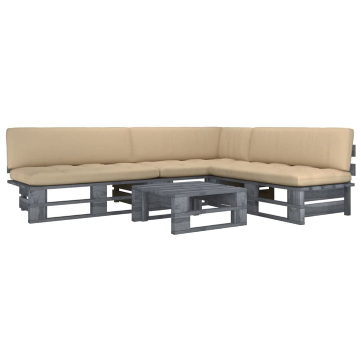 Pallsoffa 2-Sits Med Dynor Impregnerad Furu