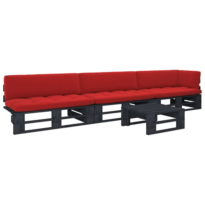 Pallsoffa 2-Sits Med Dynor Impregnerad Furu