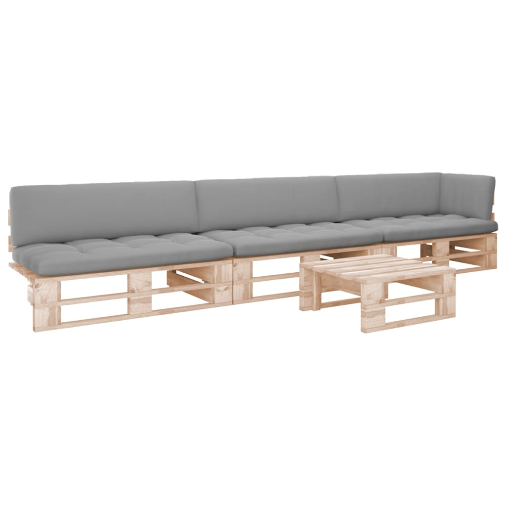 Pallsoffa 2-Sits Med Dynor Impregnerad Furu