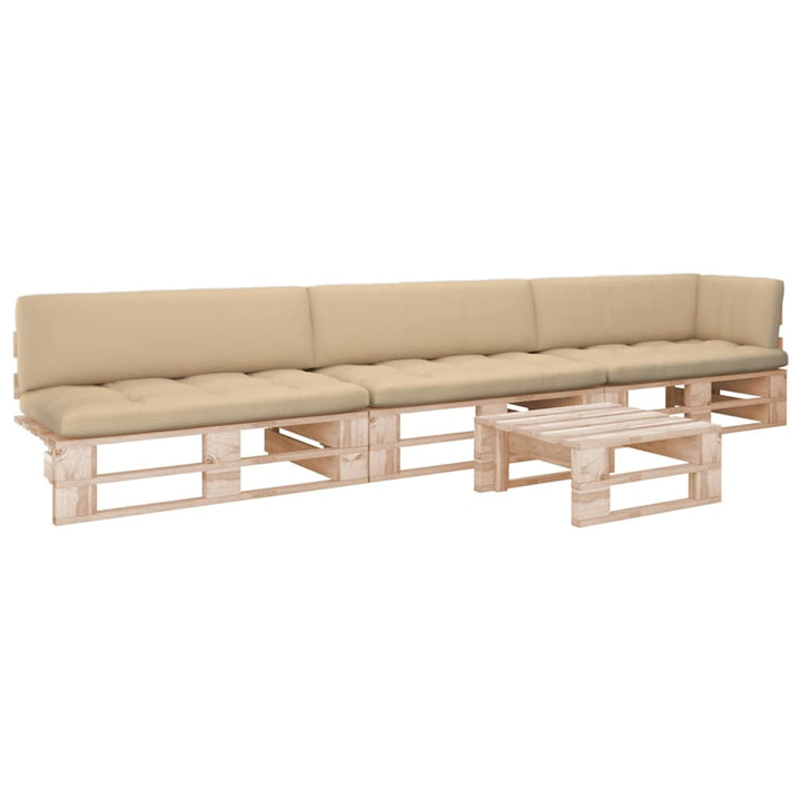 Pallsoffa 2-Sits Med Dynor Impregnerad Furu