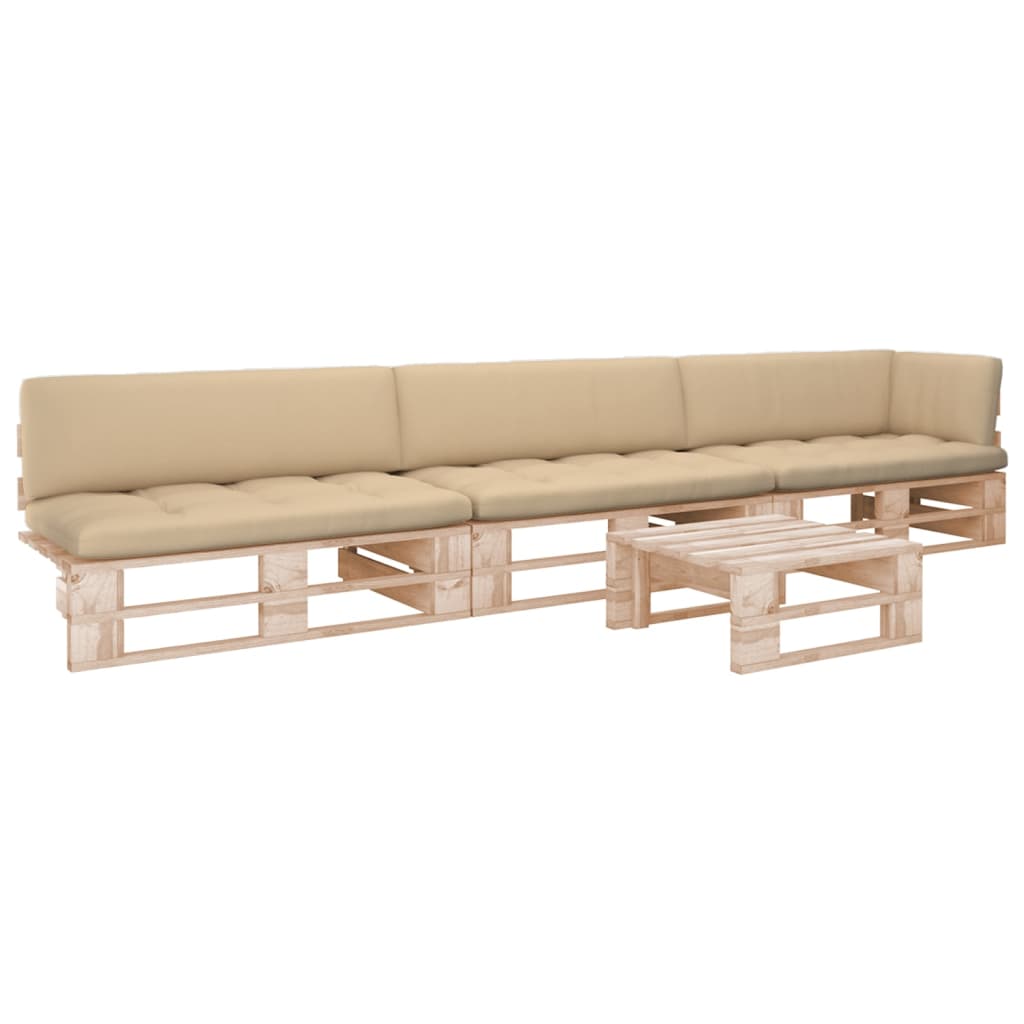 Pallsoffa 2-Sits Med Dynor Impregnerad Furu