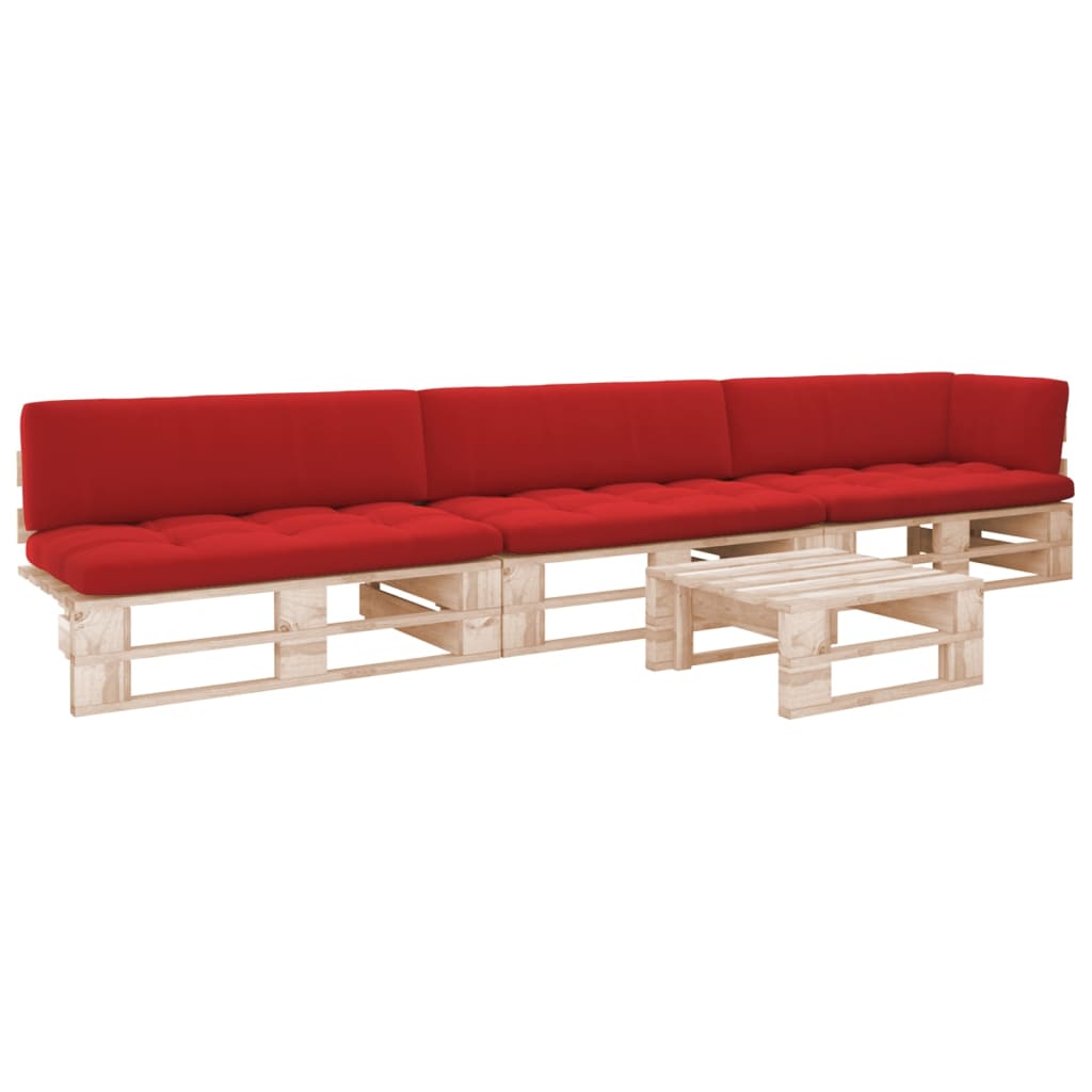Pallsoffa 2-Sits Med Dynor Impregnerad Furu