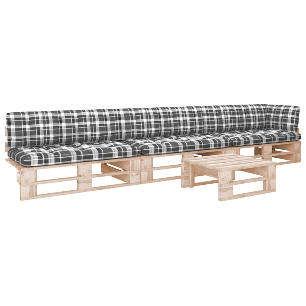Pallsoffa 2-Sits Med Dynor Impregnerad Furu