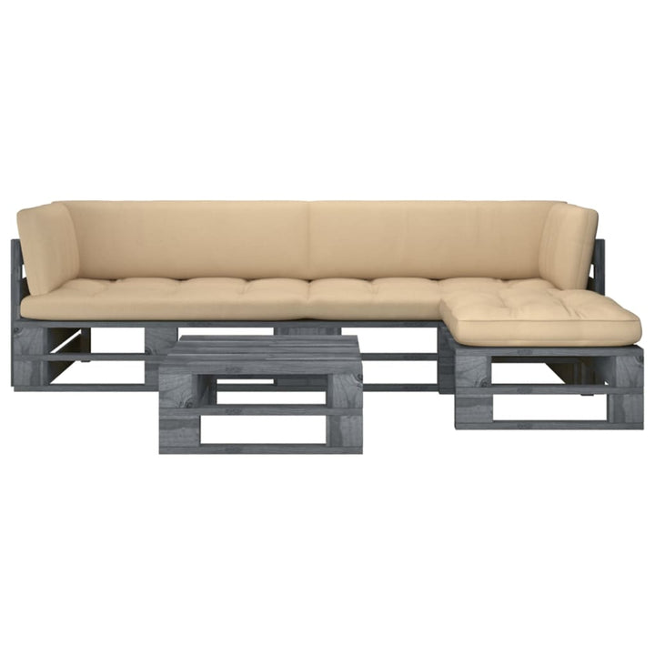 Pallsoffa 2-Sits Med Dynor Impregnerad Furu