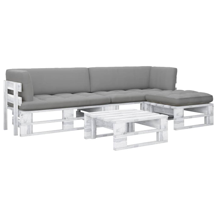 Pallsoffa 2-Sits Med Dynor Impregnerad Furu