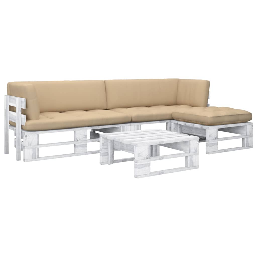 Pallsoffa 2-Sits Med Dynor Impregnerad Furu