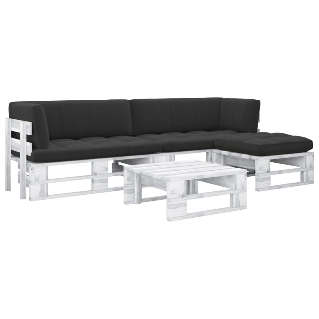 Pallsoffa 2-Sits Med Dynor Impregnerad Furu