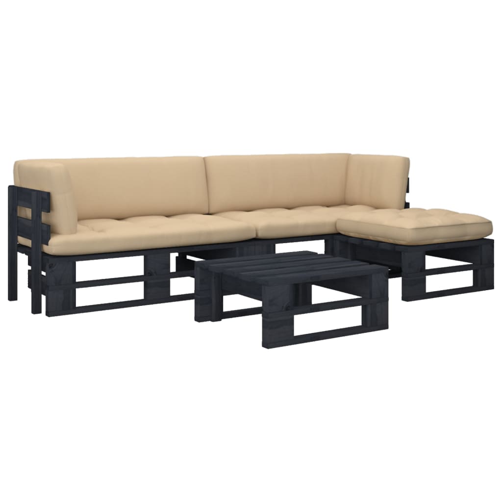 Pallsoffa 2-Sits Med Dynor Impregnerad Furu
