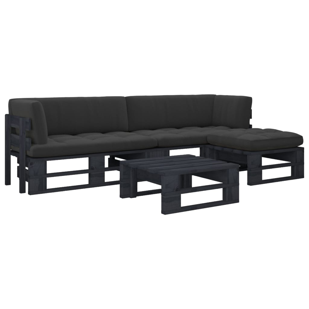 Pallsoffa 2-Sits Med Dynor Impregnerad Furu