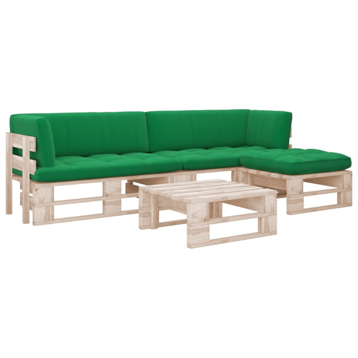 Pallsoffa 2-Sits Med Dynor Impregnerad Furu