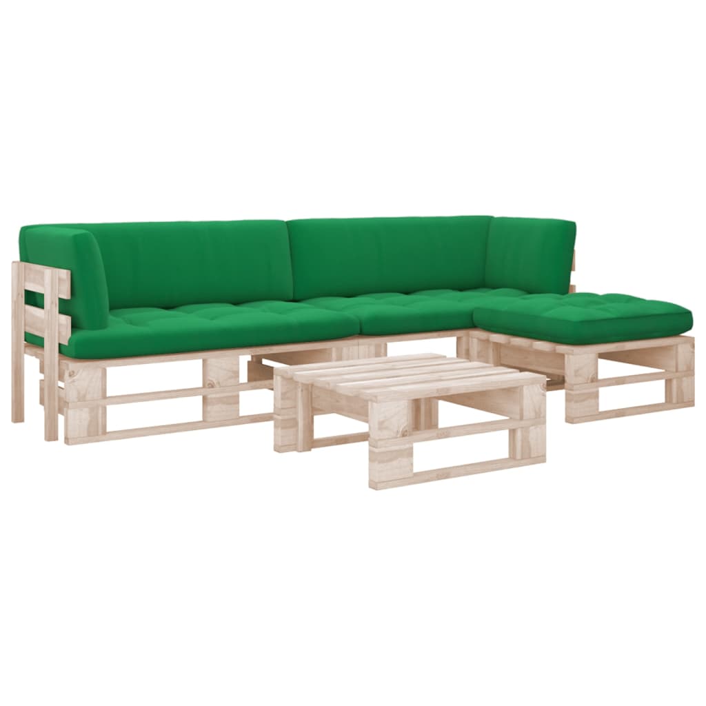Pallsoffa 2-Sits Med Dynor Impregnerad Furu