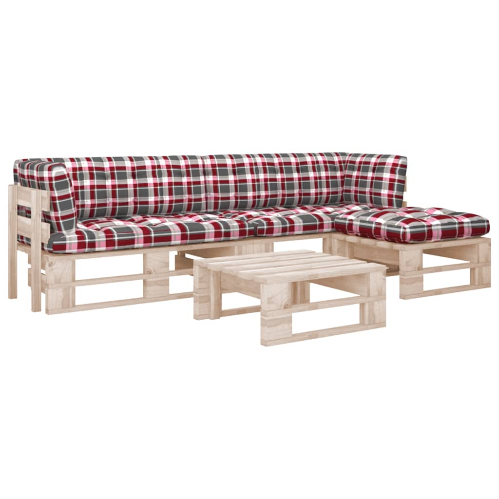 Pallsoffa 2-Sits Med Dynor Impregnerad Furu