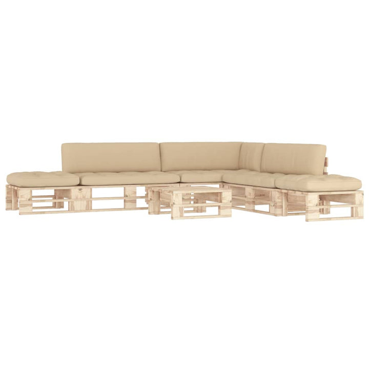Pallsoffa 2-Sits Med Dynor Impregnerad Furu