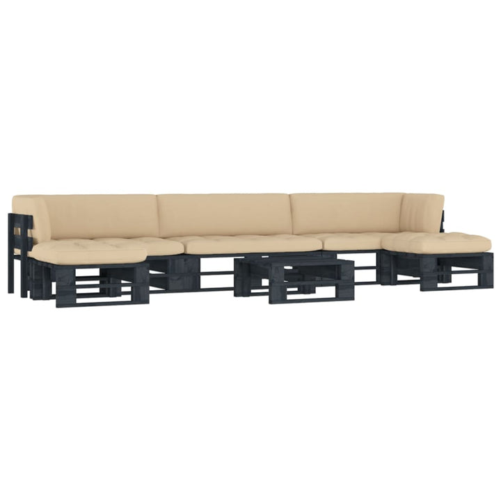 Pallsoffa 2-Sits Med Dynor Impregnerad Furu