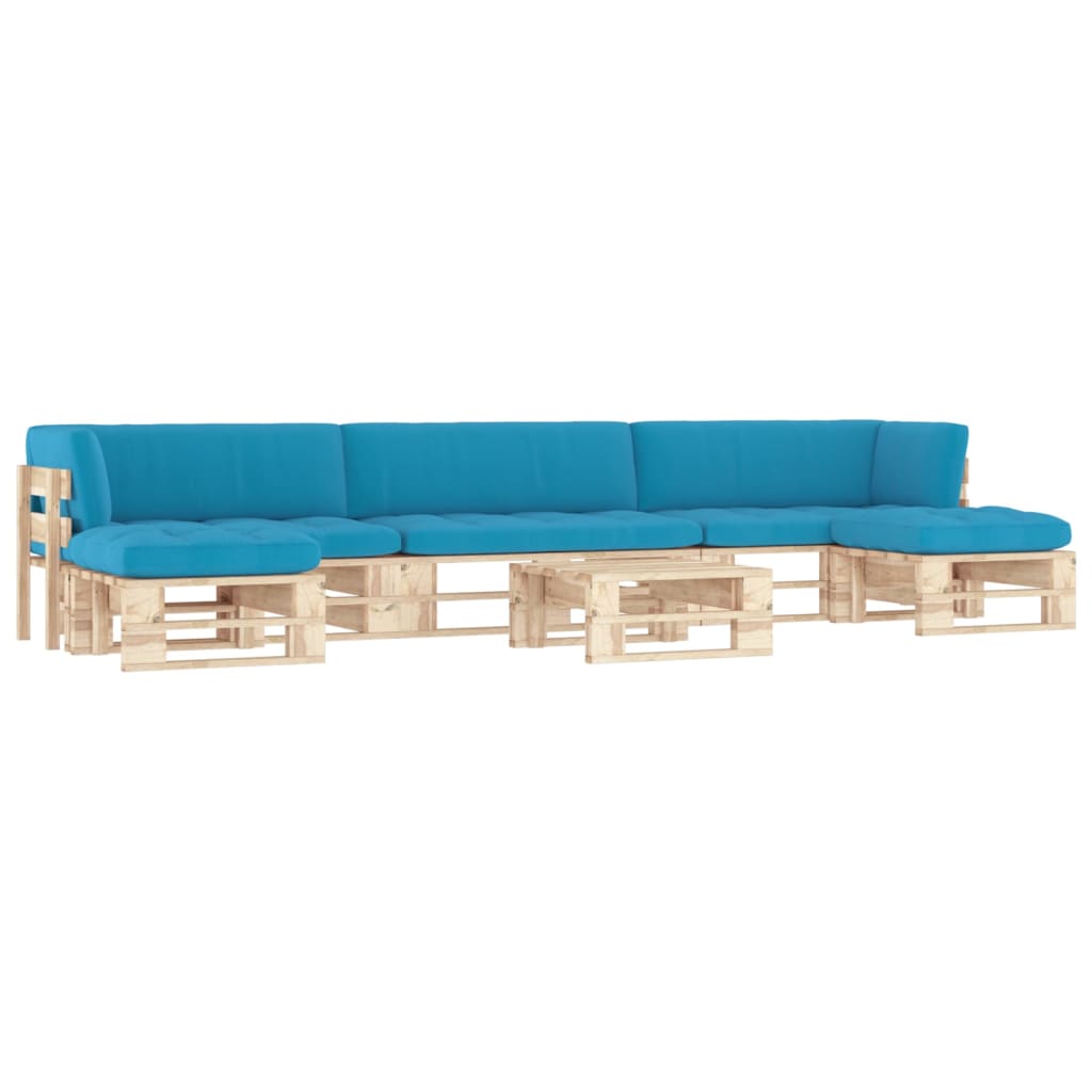 Pallsoffa 2-Sits Med Dynor Impregnerad Furu