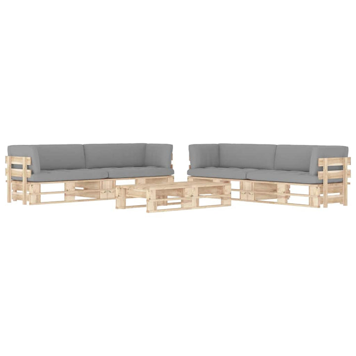 Pallsoffa 2-Sits Med Dynor Impregnerad Furu