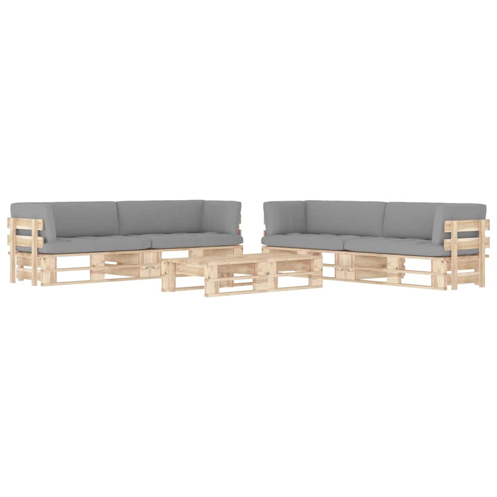 Pallsoffa 2-Sits Med Dynor Impregnerad Furu
