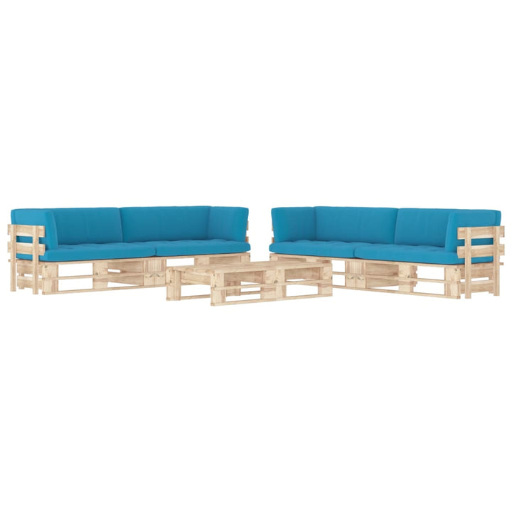 Pallsoffa 2-Sits Med Dynor Impregnerad Furu